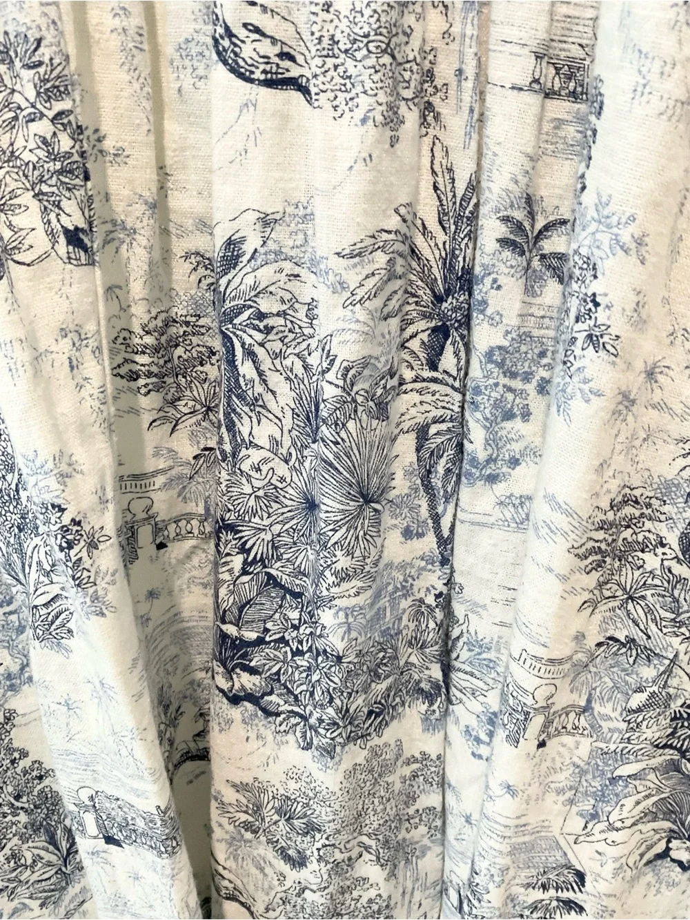 Caroline Constas Toile Linen Blend Maxi Dress Blue White Resort NWT Large - Picture 7 of 8